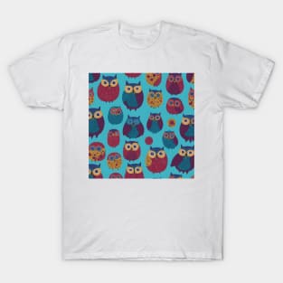 Hooting Owls Print T-Shirt